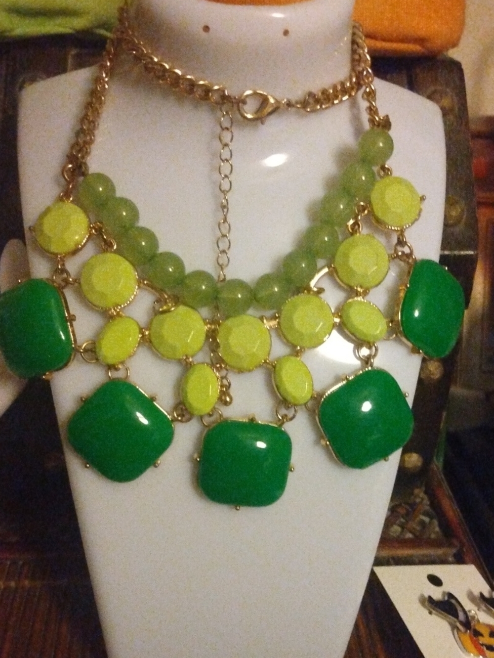 Green & Yellow Statement Necklace